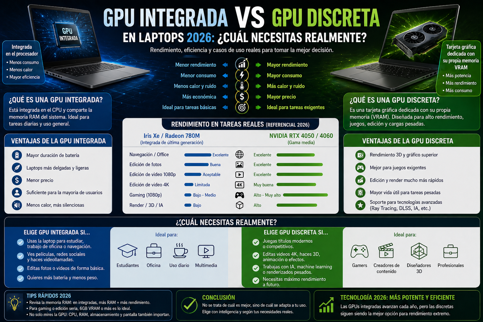 GPU integrada vs discreta gaming 2026