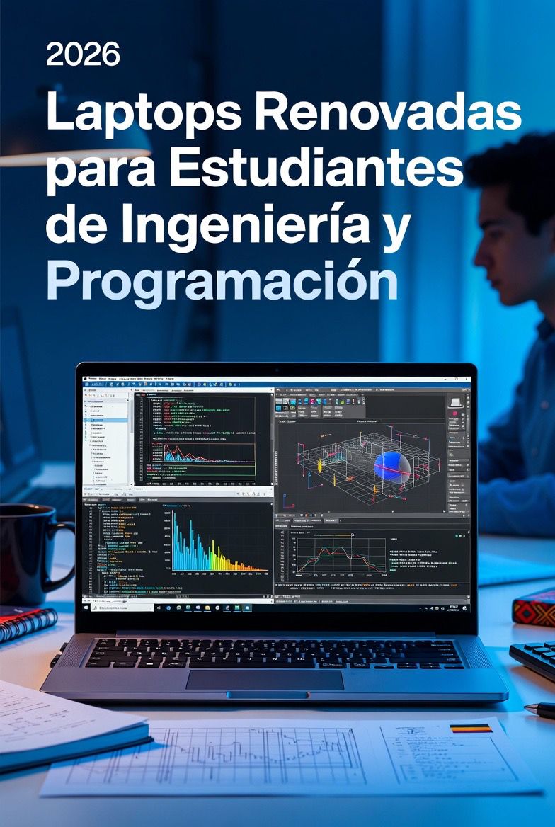 Laptop renovada para estudiantes de ingeniería y programación 2026 - MATLAB, AutoCAD y Python en pantalla