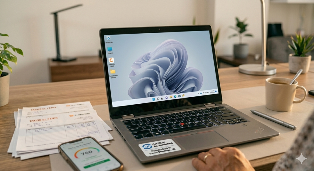 Laptop renovada ThinkPad con Windows 11 instalado correctamente