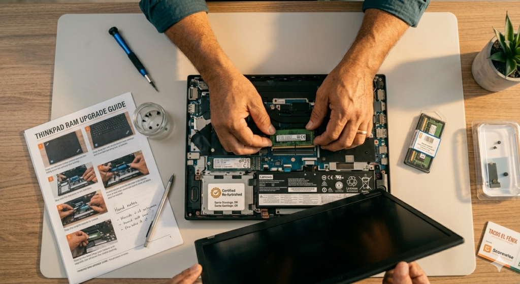 Upgrade de RAM y SSD en laptop renovada ThinkPad paso a paso