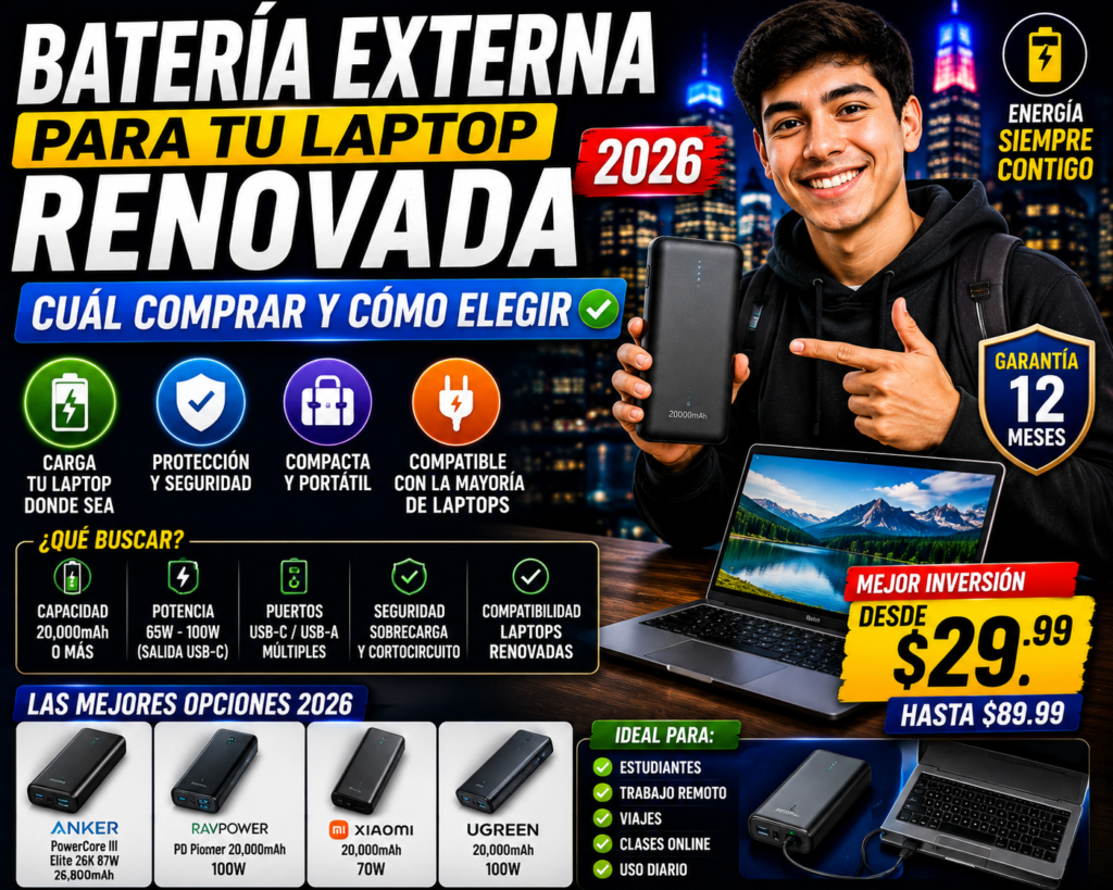 Batería Externa para tu Laptop Renovada