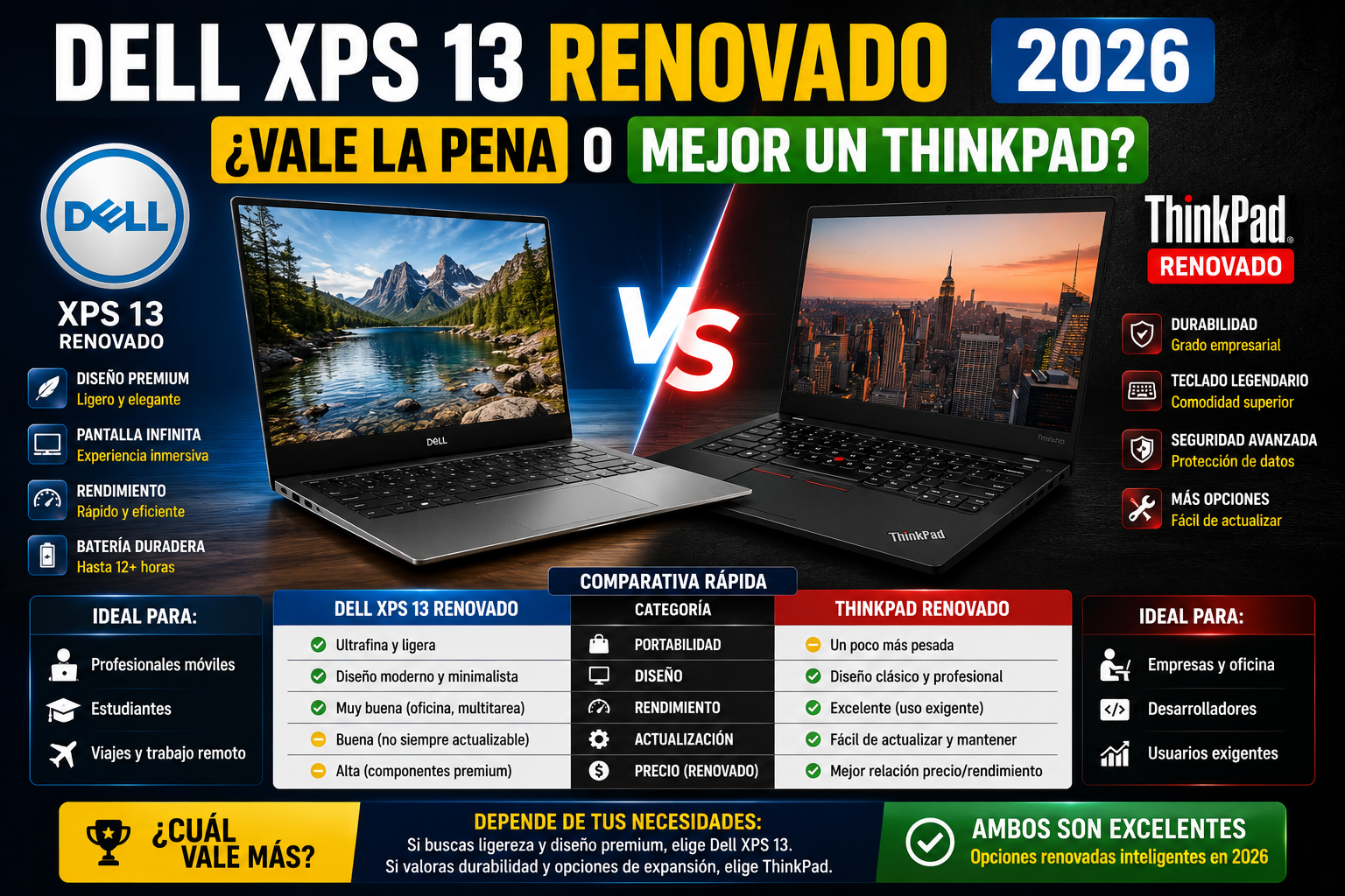 Dell XPS 13 Renovado 2026