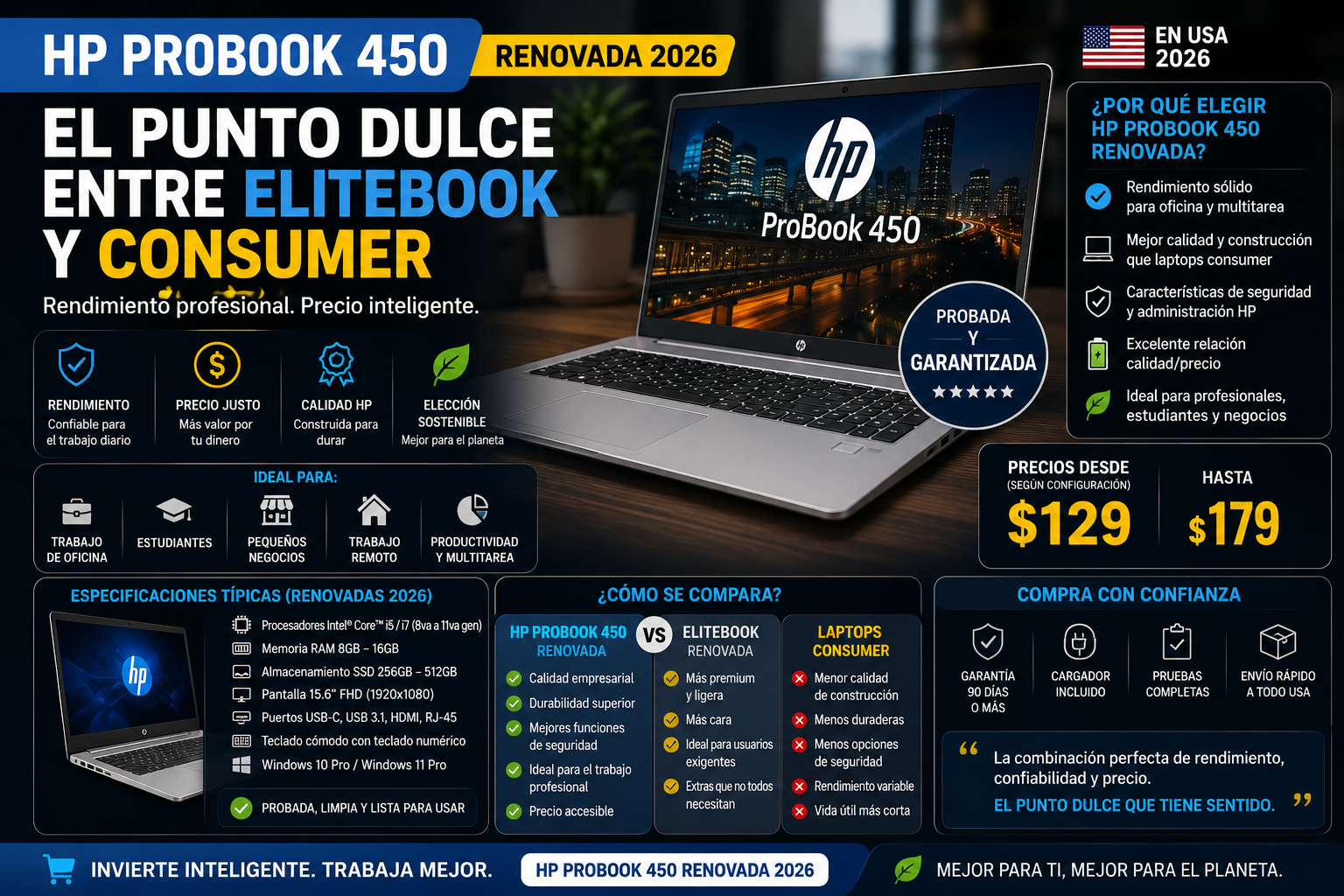 HP ProBook 450 Renovada 2026