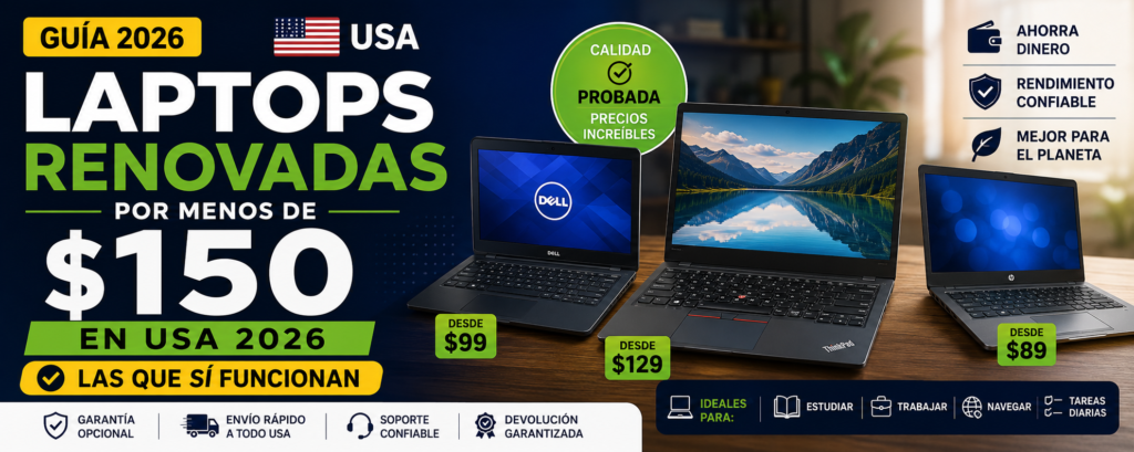 Laptops Renovadas por Menos de $150 en USA