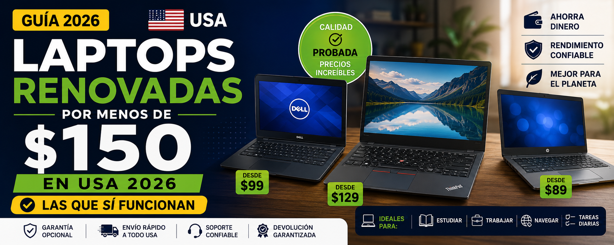 Laptops Renovadas por Menos de $150 en USA