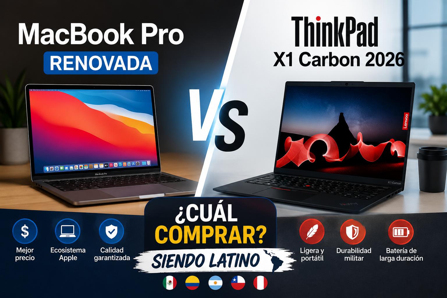 MacBook Pro Renovada vs ThinkPad X1 Carbon 2026
