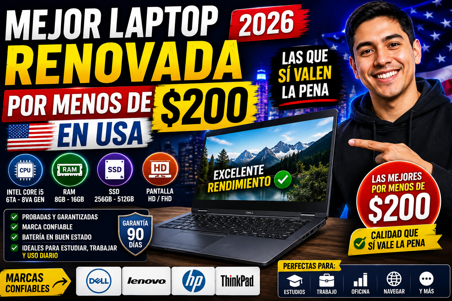 Mejor Laptop Renovada por Menos de $200 en USA 2026