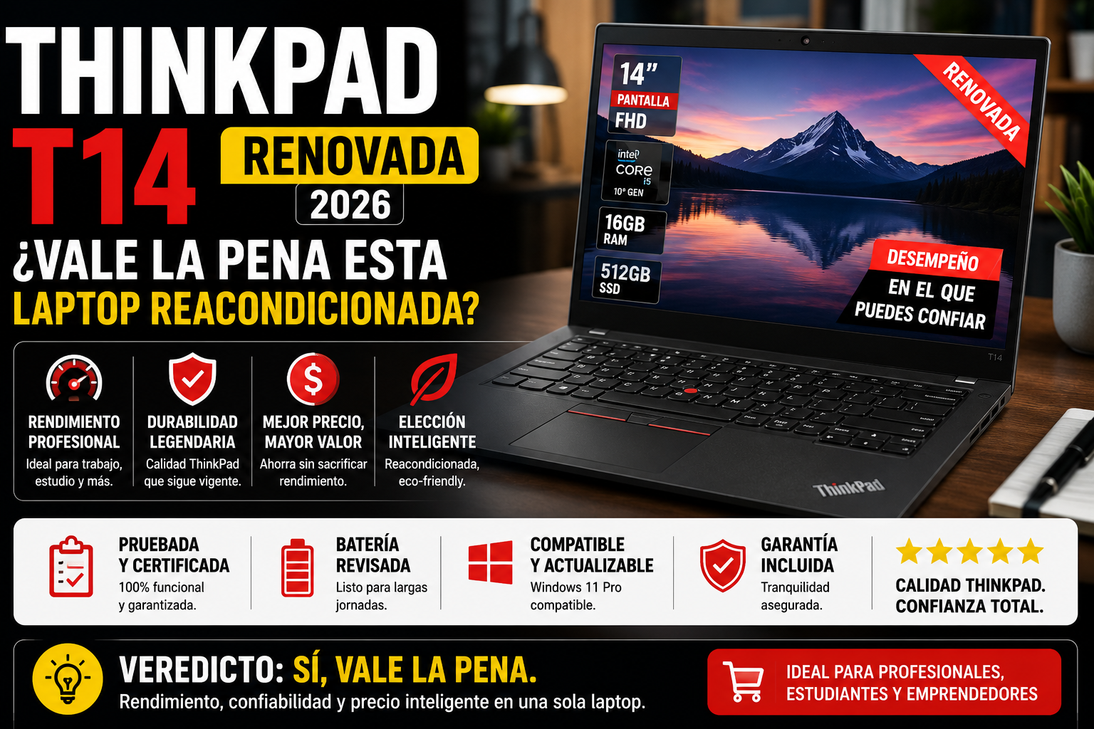 ThinkPad T14 Renovada 2026