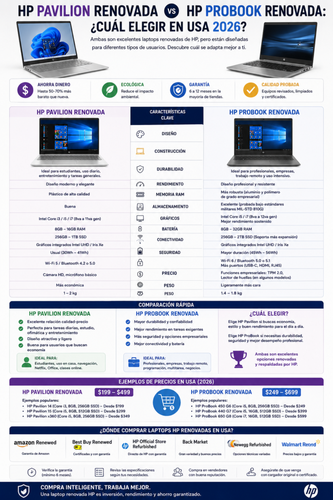 HP Pavilion Renovada vs HP ProBook