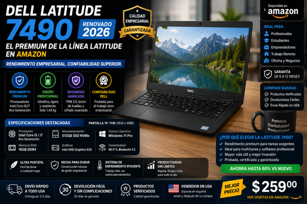Dell Latitude 7490 Renovado 2026: El Premium de la Linea Latitude en Amazon