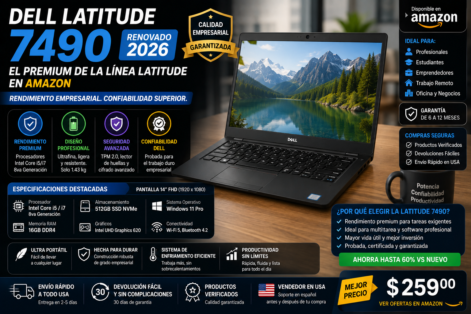 Dell Latitude 7490 Renovado 2026
