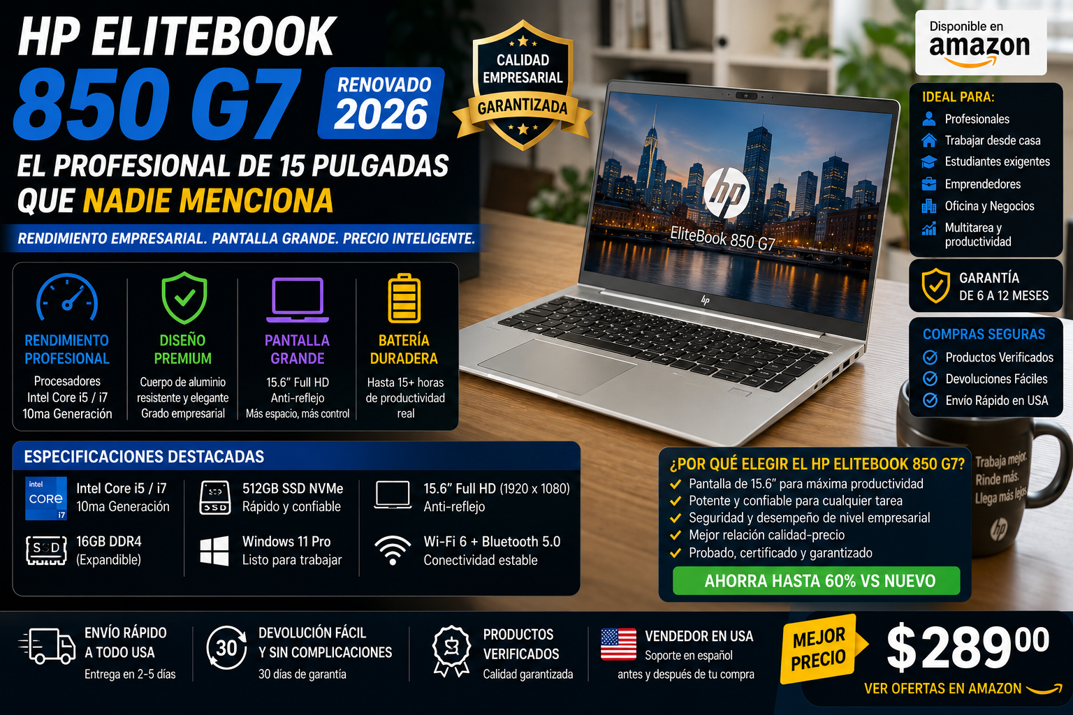 HP EliteBook 850 G7 Renovado 2026