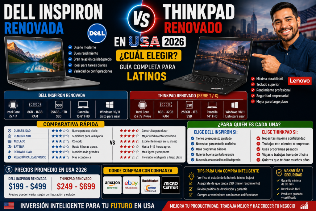 Dell Inspiron Renovada vs ThinkPad Renovado