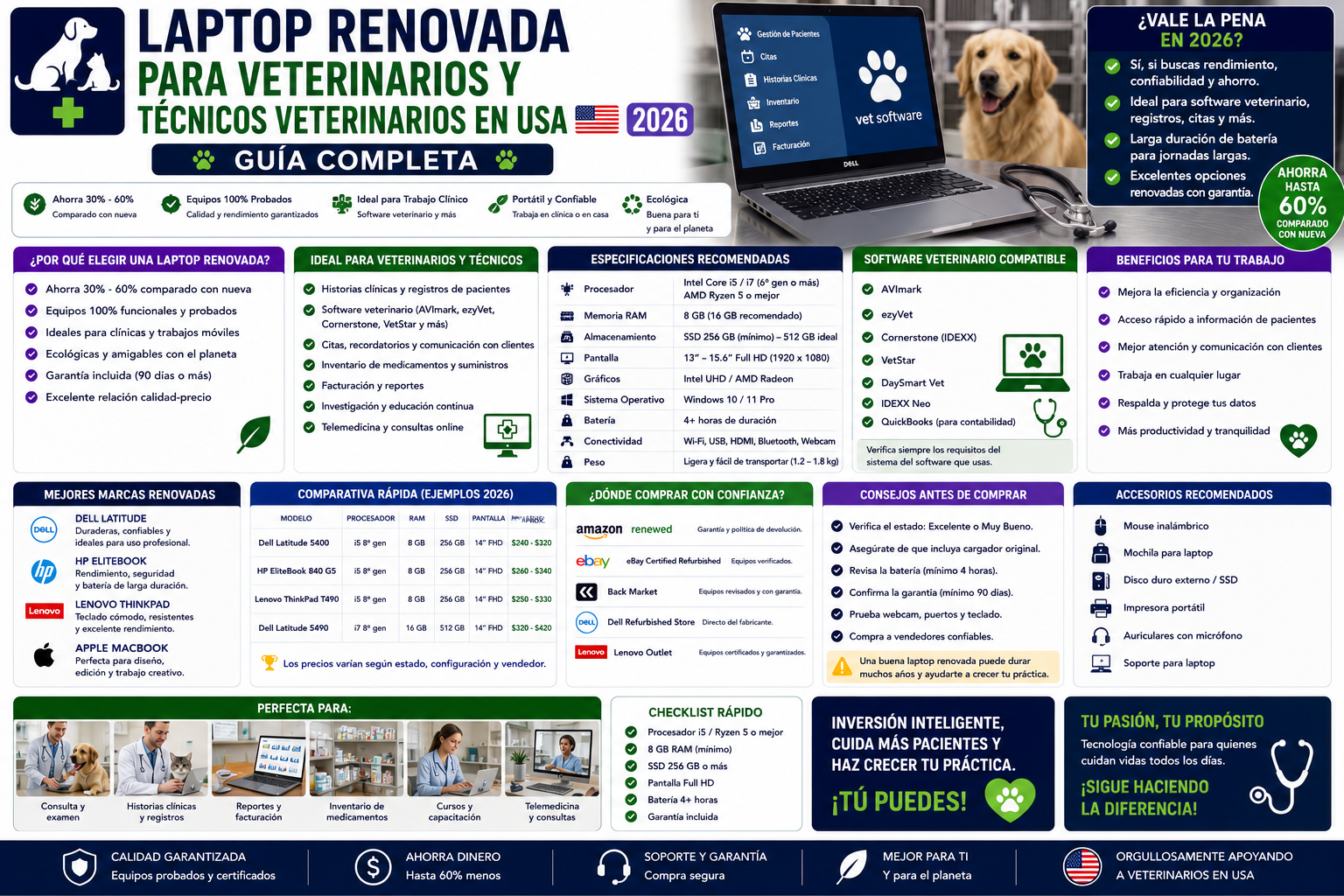Laptop Renovada para Veterinarios y Técnicos Veterinarios en USA 2026