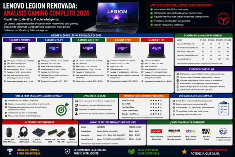 Lenovo Legion Renovada: Análisis Gaming Completo 2026