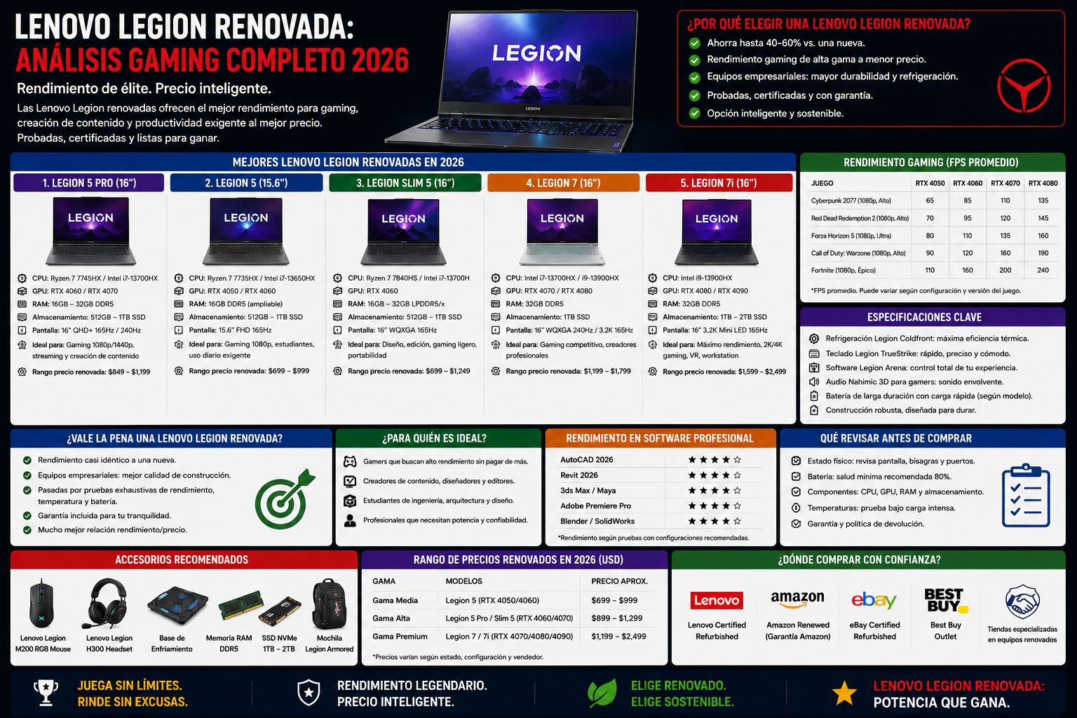 Lenovo Legion Renovada: Análisis Gaming Completo 2026