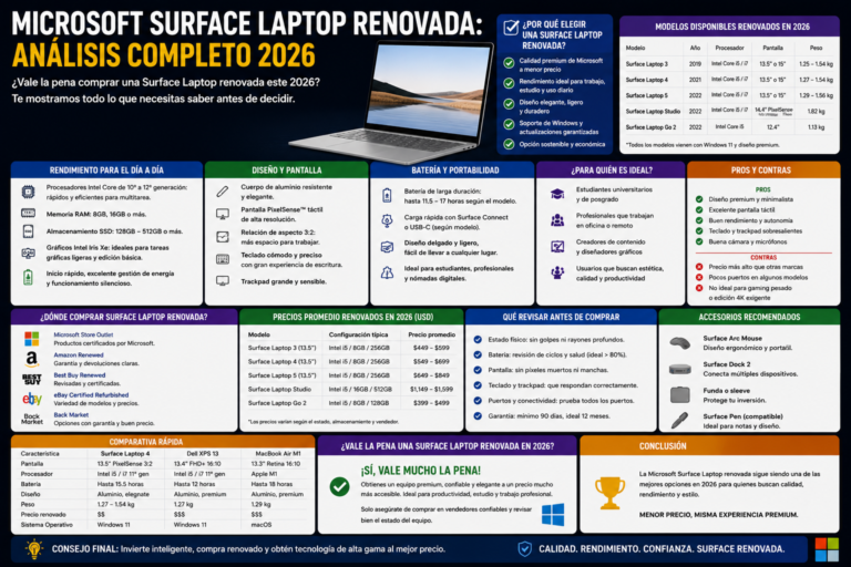 Microsoft Surface Laptop Renovada: Analisis Completo 2026
